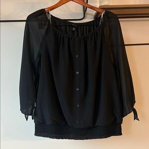 Elegant Black Sheer Blouse